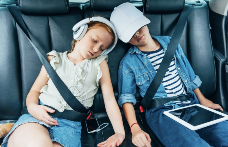 kinderen in auto