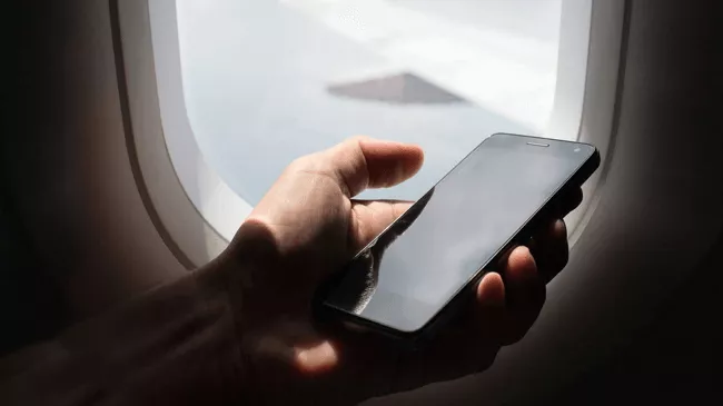 telefoon in het vliegtuig