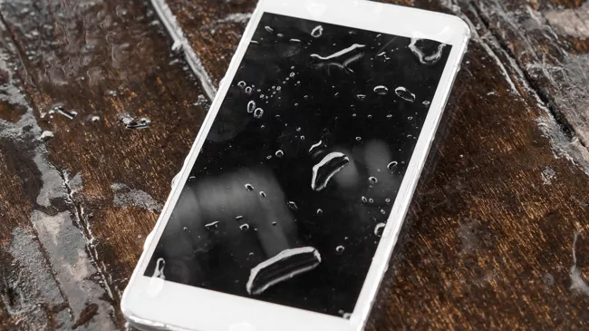telefoon met waterschade