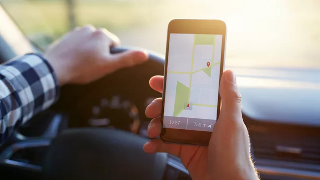kaart app op mobiel