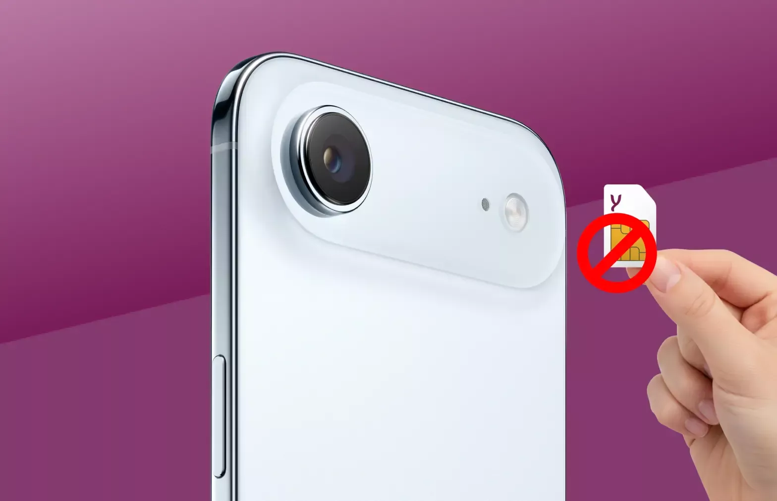 iPhone Air met doorgestreepte simkaart